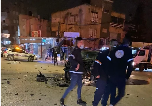 قلنسوة : انفجار سيارة واصابة 